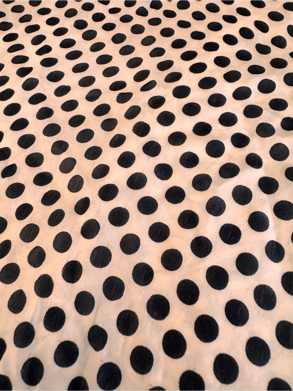 Polka Dot 100% Silk Scarf - Black and White - Picture 4 of 9